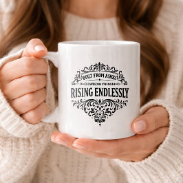エンドレスに立ち上がる 女性 ビンテージタイポグラフィ コーヒーマグカップ