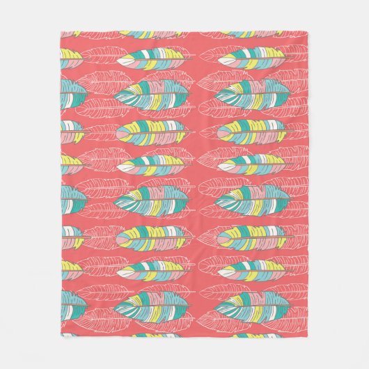 エンドレスカラフルフェザーテクスチャ フリースブランケット (正面)