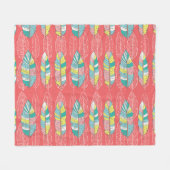 エンドレスカラフルフェザーテクスチャ フリースブランケット (正面(横))