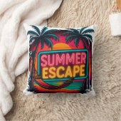 エンドレスサマーエスケープ – レトロサンセットアドベンチャー クッション (ブランケット)