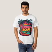 エンドレスサマーエスケープ – レトロサンセットアドベンチャー Tシャツ (正面フル)