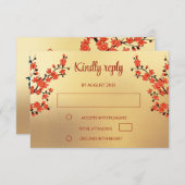 エンドレスノットクリームチベッ結婚トの 出欠カード (正面/裏面)