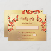 エンドレスノットクリームチベッ結婚トの 出欠カード (正面/裏面)