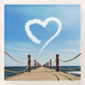 エンドレスパスハート型クラウド ガラスコースター (正面)