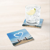 エンドレスパスハート型クラウド スクエアペーパーコースター (インサイチュ)