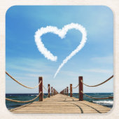 エンドレスパスハート型クラウド スクエアペーパーコースター (正面)