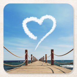 エンドレスパスハート型クラウド スクエアペーパーコースター