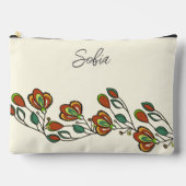 エンドレスピンク花柄エレガントカスタム アクセサリーポーチ (正面)