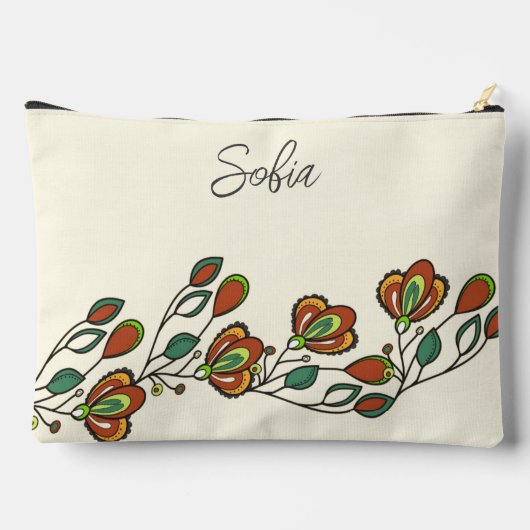 エンドレスピンク花柄エレガントカスタム アクセサリーポーチ (裏面)