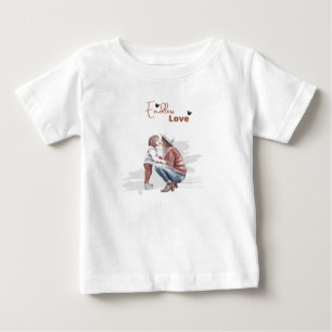 エンドレスラブモダンプリントホワイトベビーTシャツ ベビーTシャツ