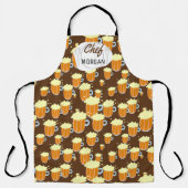 エンドレス泡立つビールメンズ エプロン (正面)