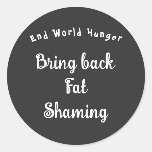 エンドワールドハンガーバック脂肪の輝くTシャツ ラウンドシール (正面)