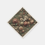 エンヌイエレガンス – ゴシックバロックのフローラルパターン スタンダードカクテルナプキン (角)