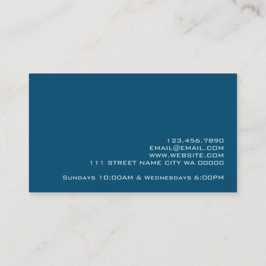 エンバウントクロスチャーチ宗教キリスト教牧師 名刺 (裏面)