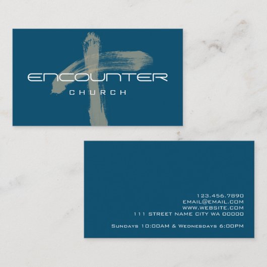 エンバウントクロスチャーチ宗教キリスト教牧師 名刺 (正面/裏面)