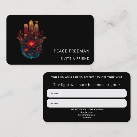 エンバーロータス | ハムサハンドデザイン 名刺 (正面/裏面)