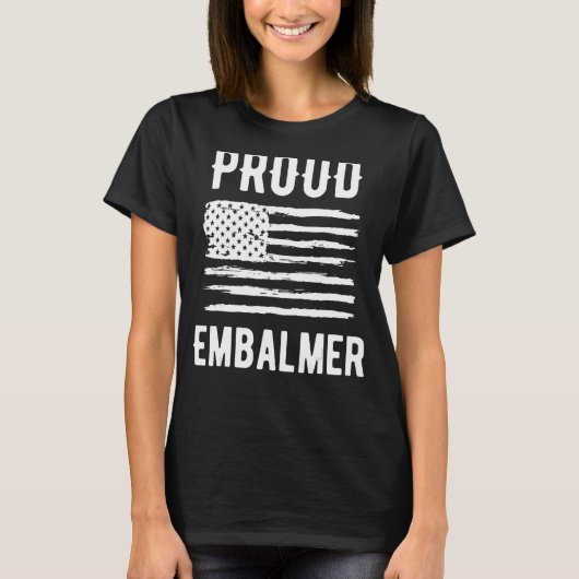 エンバ誇りを持ったーマー専門米国国旗 Tシャツ (正面)