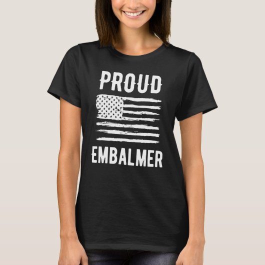 エンバ誇りを持ったーマー専門米国国旗 Tシャツ (正面)