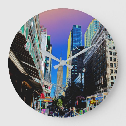 エンパイアサート建物42nd St New York Posterより ラージ壁時計 (正面)