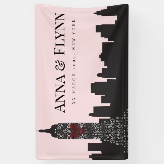 エンパイアステートニューヨークシティスカイラインシティスケープパーティー 横断幕 (縦)