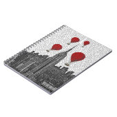 エンパイアステート建物とレッドホットエアバルーン ノートブック (左側)