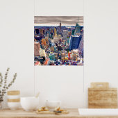 エンパイアステート建物アンドミッドタウンマンハッタン ポスター (キッチン)