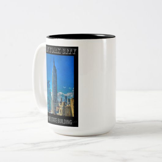 エンパイアステート建物ニューヨークシティヴィンテージ ツートーンマグカップ (正面左)