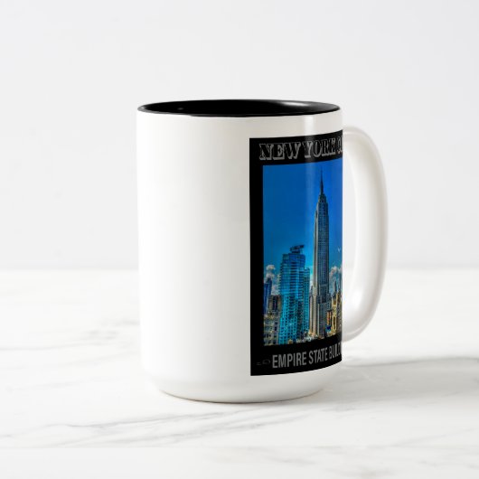 エンパイアステート建物ニューヨークシティヴィンテージ ツートーンマグカップ (正面右)