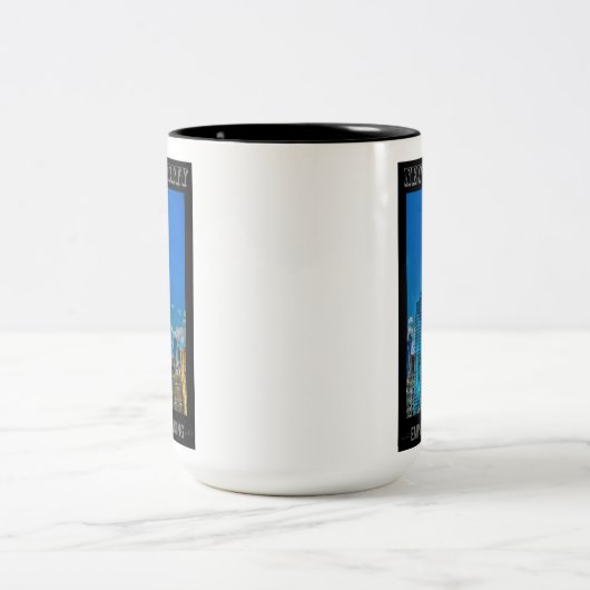 エンパイアステート建物ニューヨークシティヴィンテージ ツートーンマグカップ (中央)