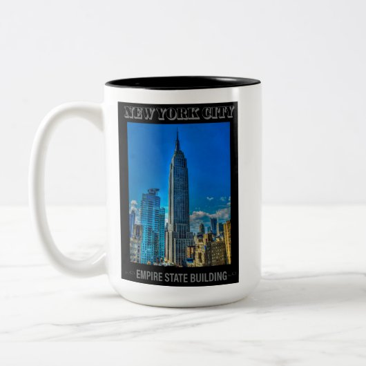 エンパイアステート建物ニューヨークシティヴィンテージ ツートーンマグカップ (左)