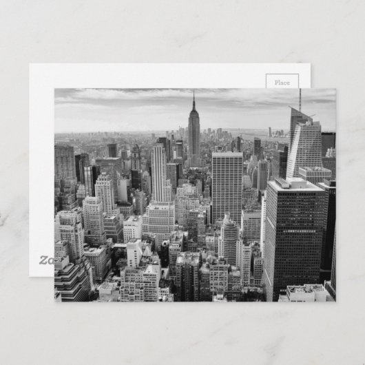エンパイアステート建物白黒ニューヨークシティ ポストカード (正面/裏面)