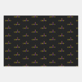 エンパイアステート建物 – ニューヨーク鮮やか金ゴールド ラッピングペーパーシート (正面3)