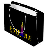 エンパイアステート建物 – ニューヨーク鮮やか金ゴールド ラージペーパーバッグ (裏面アングル)