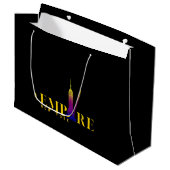 エンパイアステート建物 – ニューヨーク鮮やか金ゴールド ラージペーパーバッグ (正面アングル)