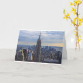 エンパイアステート建物NYC, NY カード (黄色い花)