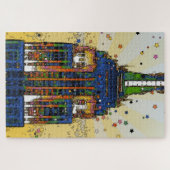 エンパイアステートNYCサイケデリックスタイルのトップ ジグソーパズル (横)