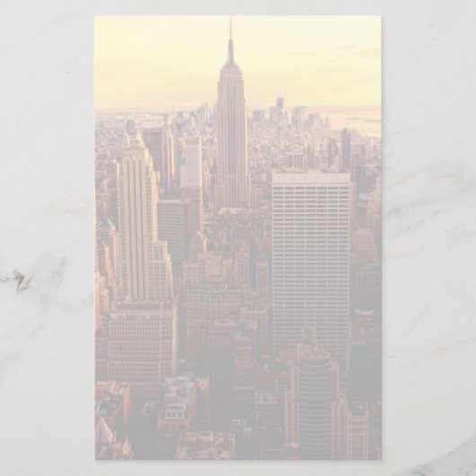 エンパイア・ステートのあるニューヨークのスカイライン都市 便箋 (正面)