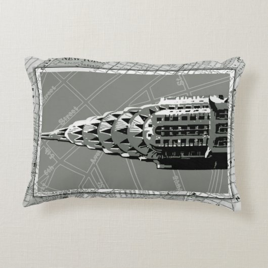 エンパイア・ステート・ビルディングが付いているニューヨークの通り アクセントクッション (裏面)