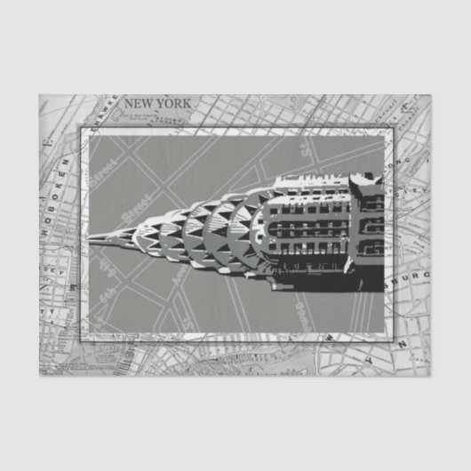 エンパイア・ステート・ビルディングが付いているニューヨークの通り 薄葉紙 (正面)