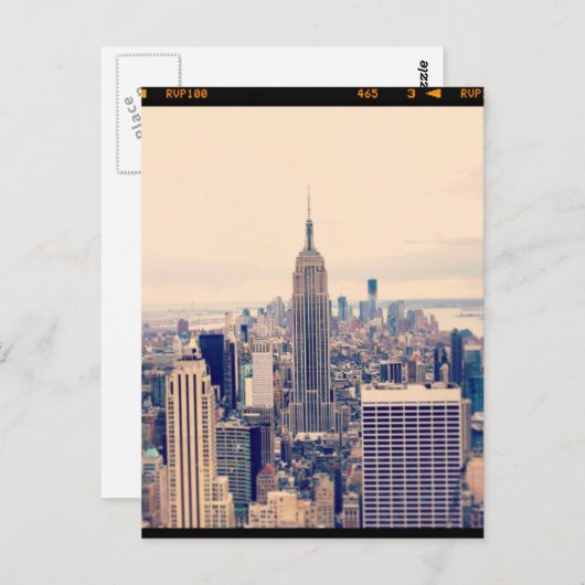 エンパイア・ステート・ビルディングのニューヨークの郵便はがき ポストカード (正面/裏面)