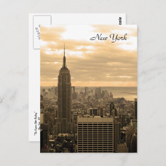 エンパイア・ステート・ビルディング(セピア色) ポストカード (正面/裏面)