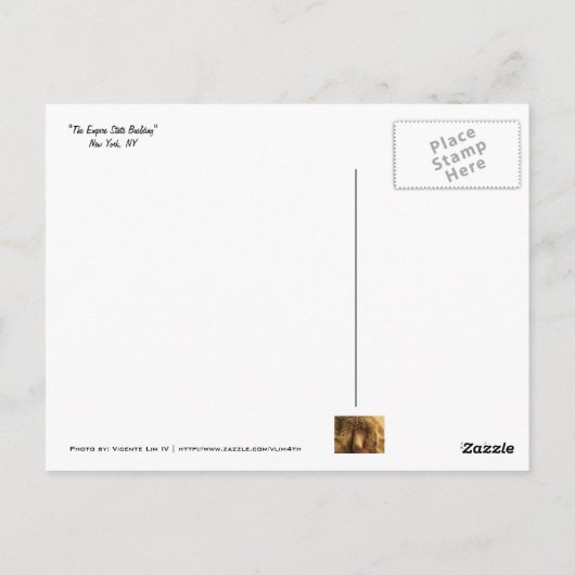 エンパイア・ステート・ビルディング(セピア色) ポストカード (裏面)