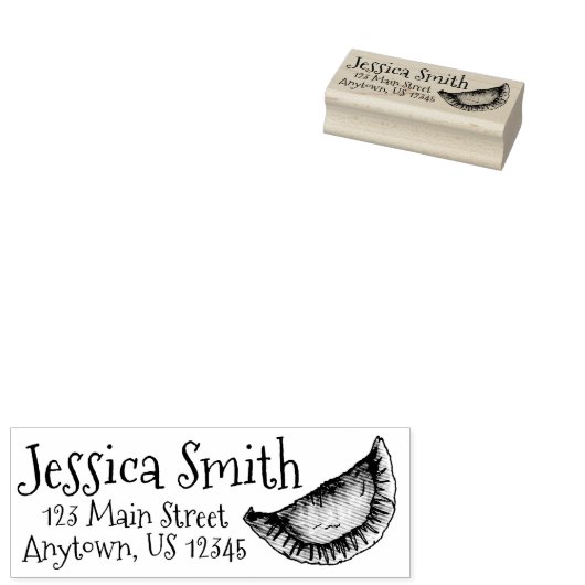 エンパナダスペインのス中南米フライドペストリー食品 ラバースタンプ (押印)