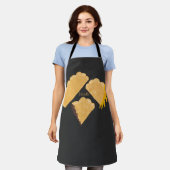 エンパナーダ 肉 チーズ 滴る 手描き エプロン (着用した状態)