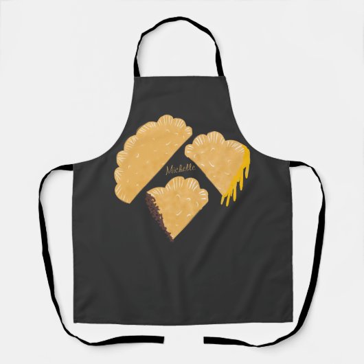エンパナーダ 肉 チーズ 滴る 手描き エプロン (正面)