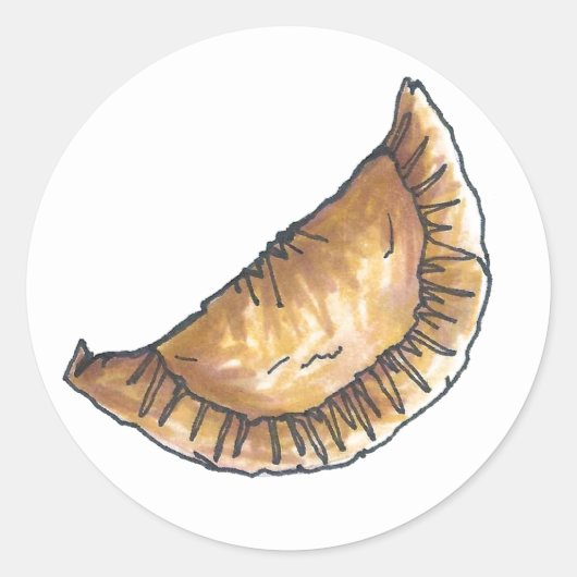 エンパナ焼いたダスチーズペストリーラテンスペインの食品 ラウンドシール (正面)