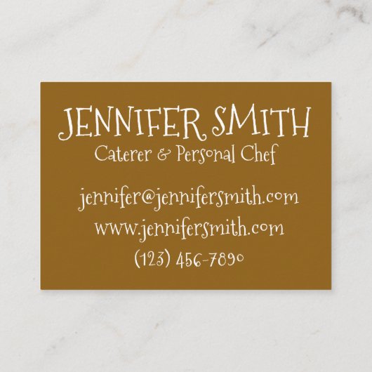 エンパパーソナライズされたナダスペインのパティシエ料理 名刺 (裏面)