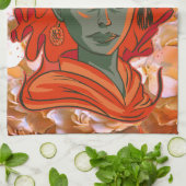 エンパワティング女神アートスピリチュアルの強フェミニン度 キッチンタオル (折り畳み)