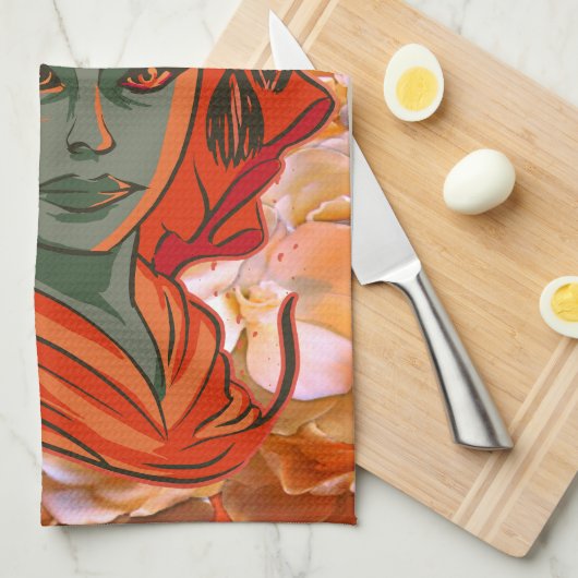 エンパワティング女神アートスピリチュアルの強フェミニン度 キッチンタオル (四つ折り)