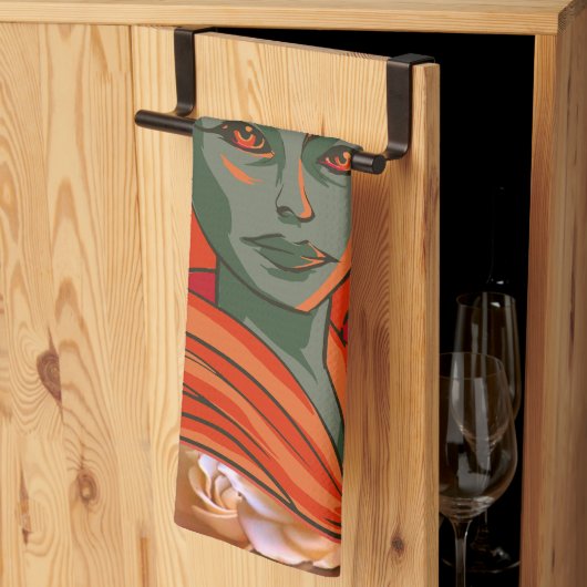 エンパワティング女神アートスピリチュアルの強フェミニン度 キッチンタオル (三つ折り)